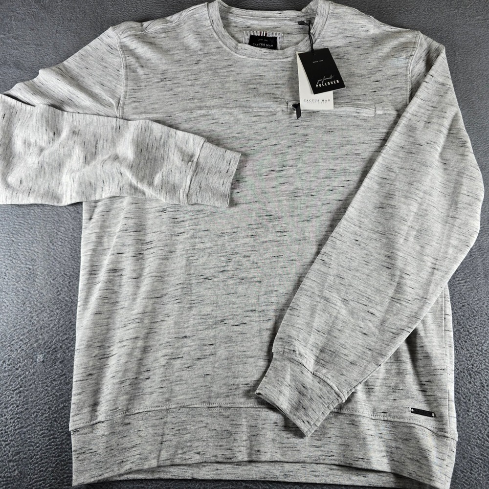 Cactus Man Ricky Singh Grey Space Dye Crew Neck Sweatshirt Mens Large NWT